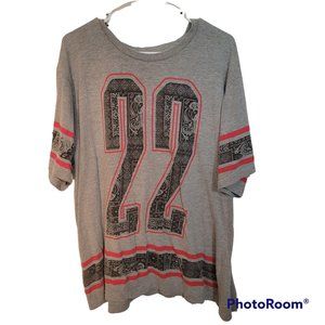Gray and Pink Graphic Women's Jersey Top